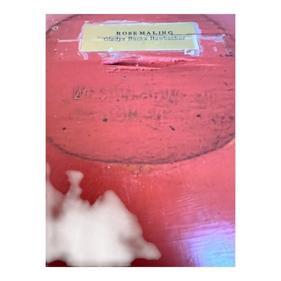 Vtg Rosemaling Hand Painted Wooden Decorative Bowl 9" Folk Art Made Weston VT US - Picture 5 of 7